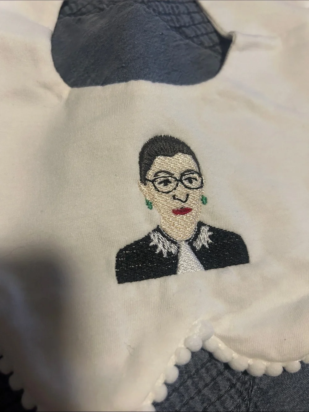 Ruth Bader Ginsburg Jabot Style Baby Bib